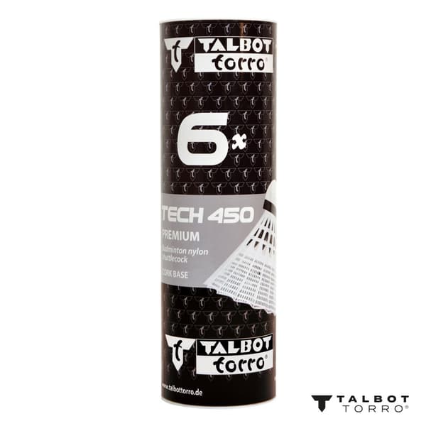 TALBOT TORRO Tech 450 Fast Badminton Fjerbolde 6 stk. - Hvide