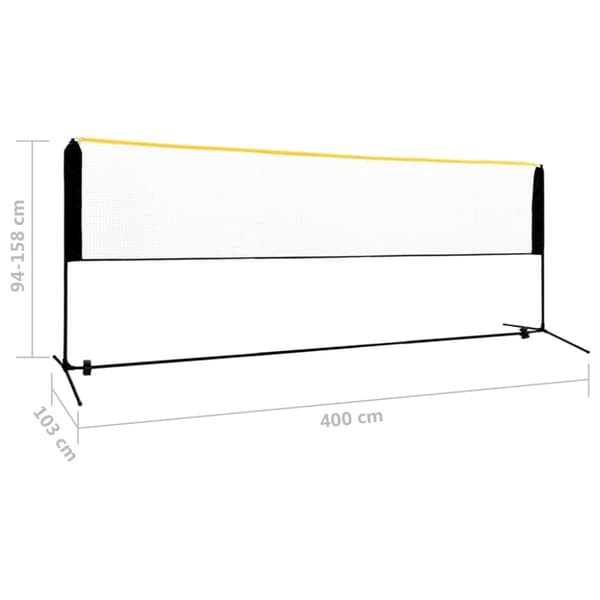 vidaXL Sulkapalloverkko säädettävä 400x103x94-158 cm metalli