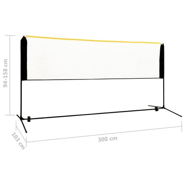 vidaXL Justerbart badmintonnett 300x103x94-158 cm metall