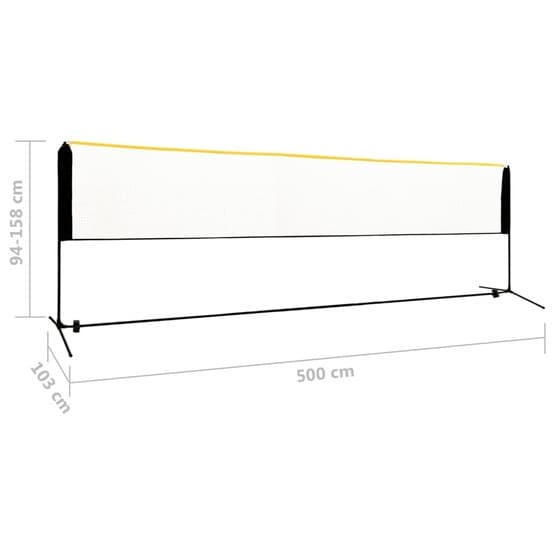 Justerbart Badmintonnät 500X103X94-158 Cm Metall