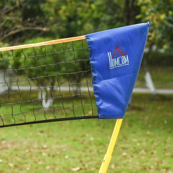 Rootz badmintonnät med stativ - gul, blå - plast - 110,23 cm x 12,99 cm x 61,81 cm