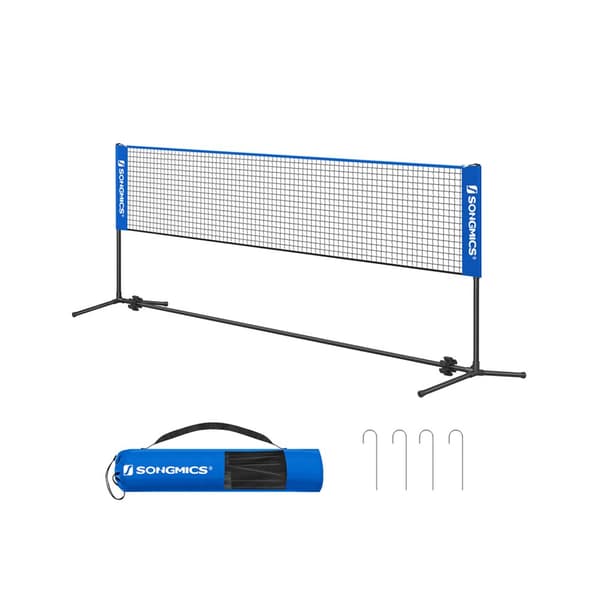 Sulkapallon verkkosetti, SONGMICS 4 m, 400x155x103 cm, Musta, Sininen