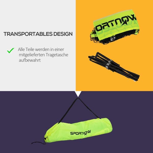 Badmintonnät Set, 420x103x107-155 cm, Gul