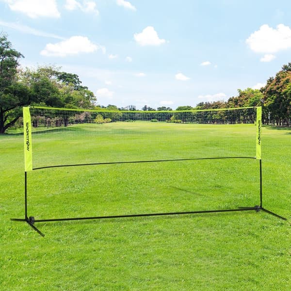 Badminton Net Sæt, 420x103x107-155 cm, Gul