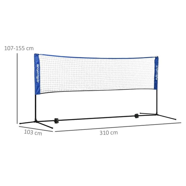 Badminton Net Sæt, 103/120/155H, 310x103x107-155 cm, Blå