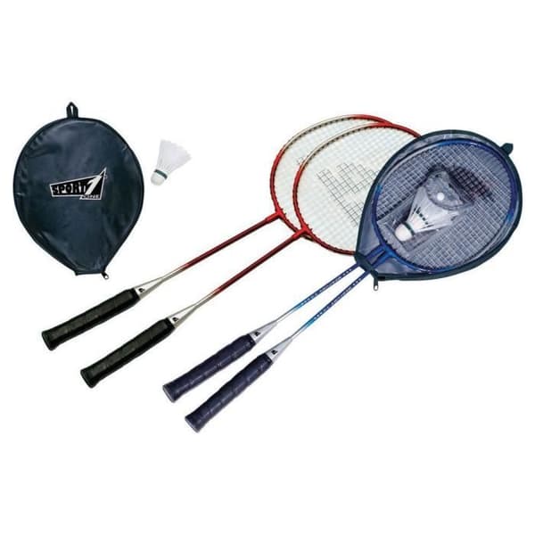 TOYLAND Mercury unisex badmintonracketar för barn, blå-vita, 59 x 20,5 x 3 cm