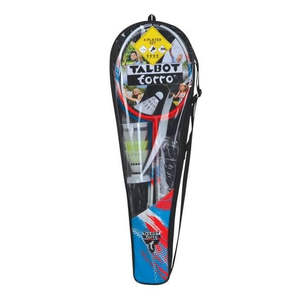 Badmintonsats - TALBOT TORRO - 4 Fighter - 4 racketar - Multifilament strängning - 3 syntetiska flugor