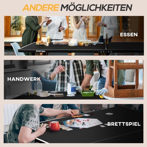 Bordtennisbord, 274x152.5x76 cm, Sort