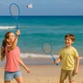 Miniatyrbild 3 av 5: Junior Badmintonset 2 Kort Racket 45 cm med Boll och Skum Bollar för Barn - Slumptingad Färg