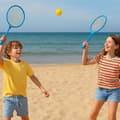 Miniatyrbild 5 av 5: Junior Badmintonset 2 Kort Racket 45 cm med Boll och Skum Bollar för Barn - Slumptingad Färg