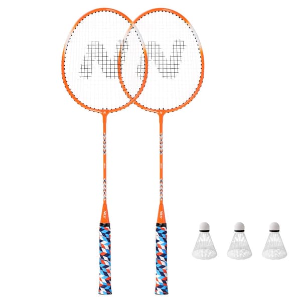 NRZ2051 ALUMINIUM / BADMINTON SÆT 2 KETSER + 3 SHUTTLES + NILS DÆKKE