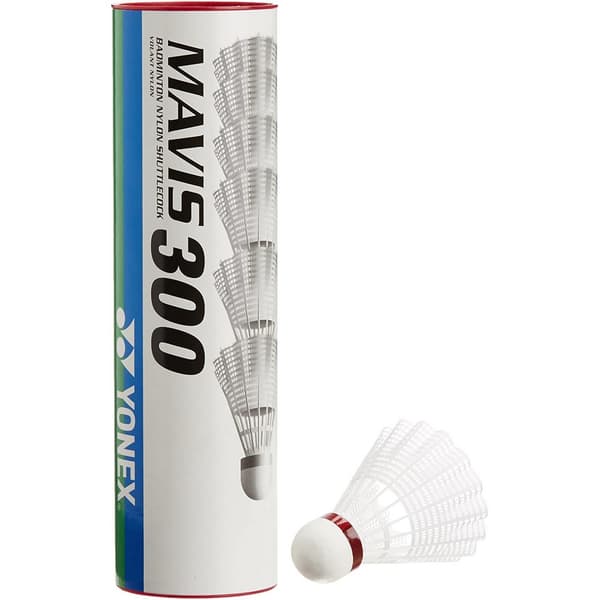 Yonex Mavis 300 Nylon Shuttlecock (Pack of 6) White/Red One Size