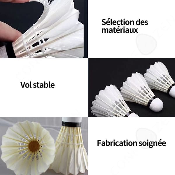 C Fjädrar 3st slitstarka ankfjädrar tre kulleder bra elasticitet badminton för träning vita badmintonfjädrar