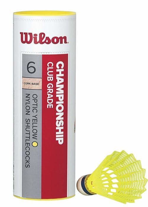 Wilson badmintonfjärdeboll - WRT6044YE-78 - Championship fjäderbollar - Tube of 6
