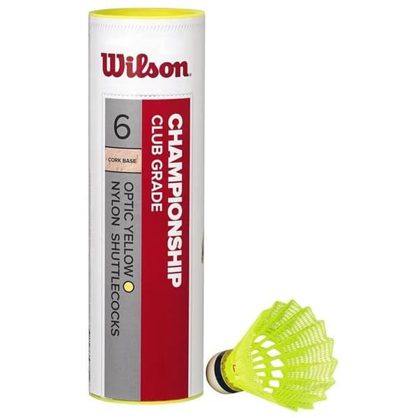 Badmintonshäften - Wilson - Championship - Gul - Tub med 6 - Hastighet 79