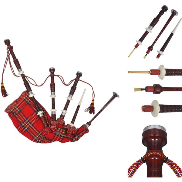 Sækkepiber - Scottish Great Highland sækkepibe rød tartan