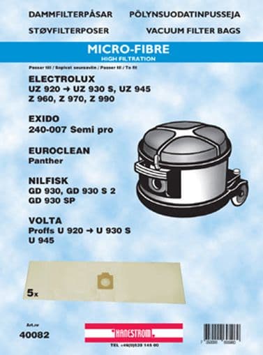 Dammsugarpåsar Nilfisk UZ 930