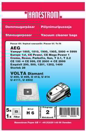 Dammsugarpåsar Volta UCE2100