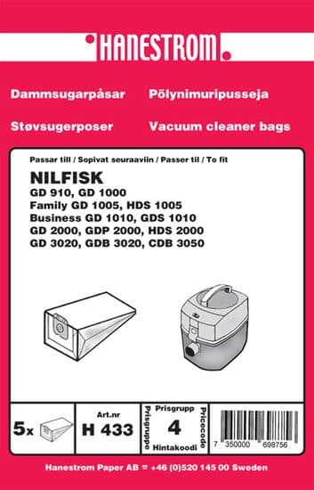 Dammsugarpåsar Nilfisk GD 111 Eco