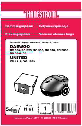 Dammsugarpåsar Daewoo RC 300