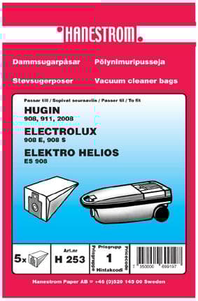 Dammsugarpåsar Elektro Helios ES 908