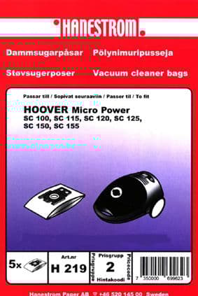 Dammsugarpåsar Hoover Micro power SC 125