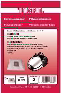 Dammsugarpåsar Siemens Big bag VS 01E 1000-2999