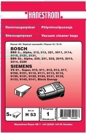 Dammsugarpåsar Siemens VS 9141