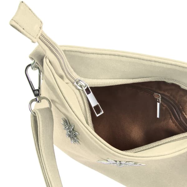 Håndtaske med blomster - beige