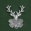 Miniatyrbillede 2 af 4: Håndtaske med hjorte-dekoration - grøn