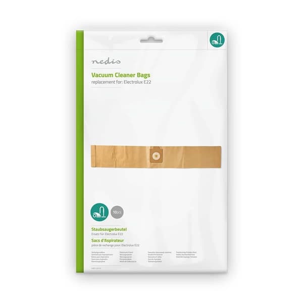 Nedis Støvsugerpose | 10 stk. | Papir | Mest solgt for: Electrolux | Brun
