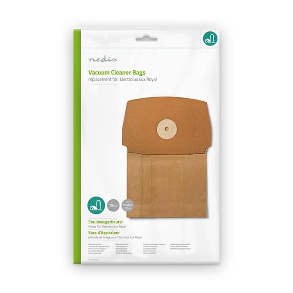 Nedis Støvsugerpose | 10 stk. | Papir | Mest solgt for: Electrolux | Brun