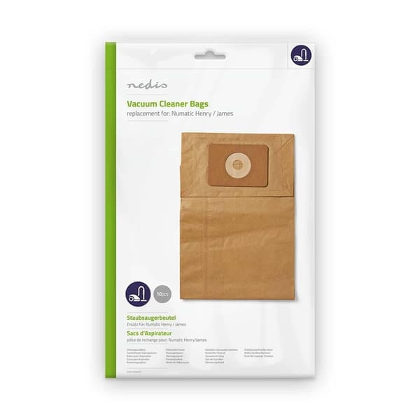 Nedis Pölypussi | 10 kpl | Paperi | Eniten myyty: Numatic | Ruskea