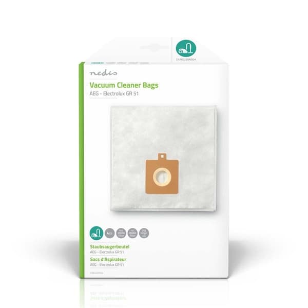 Nedis Støvsugerpose | 4 stk. | Syntetisk | Mest solgt for: AEG / Electrolux | Hvid