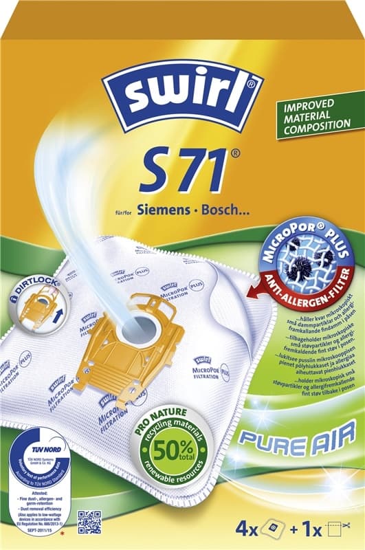 Swirl Dammsugarpåsar S71  OBS 3X4ST   3ST DFP
