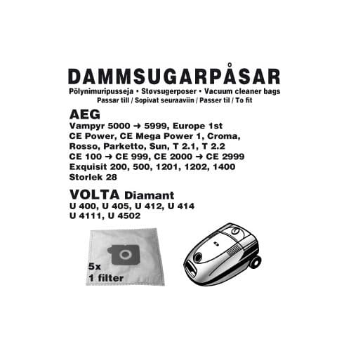 Champion Støvsugerposer AEG/Volta/Champion 5stk