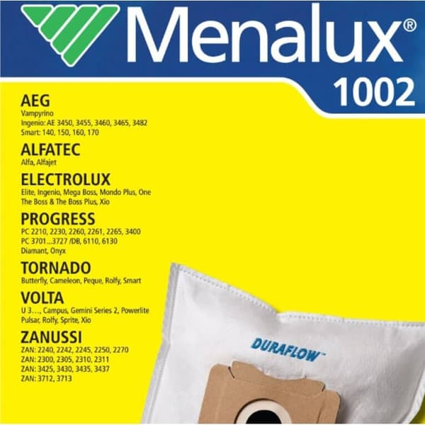 Menalux Dammsugarpåsar 1002 Syntet 5-Pack