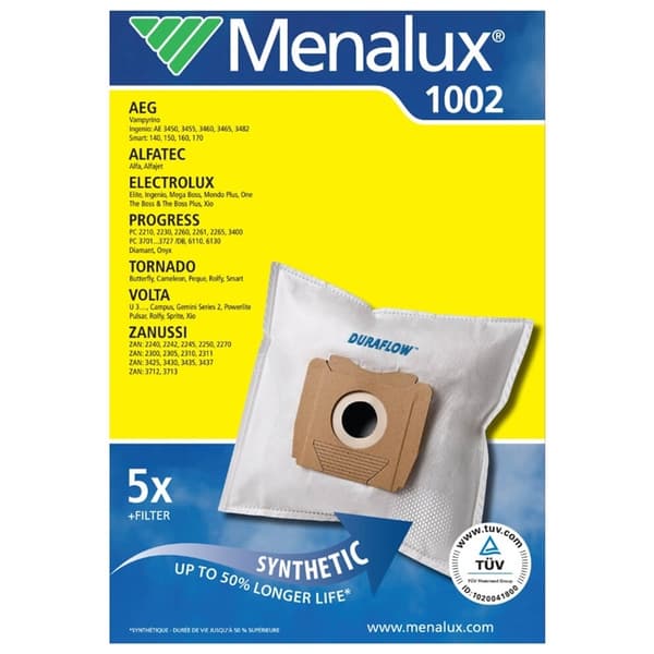 Menalux Dammsugarpåsar 1002 Syntet 5-Pack