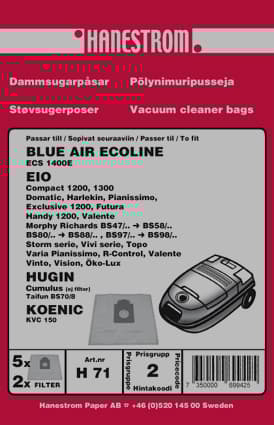 hanestroem Støvsugerposer Hanestrom EIO Handy. futura