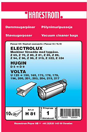 hanestroem Dammsugarpåsar Hanestrom Universal till tygpåse