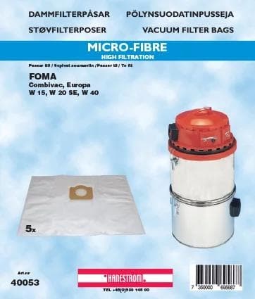 foma Dammsugarpåsar Hanestrom Foma W15. W20. W27  5P