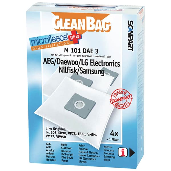 CLEANBAG Microfleece+ Dammsugarpåse Gr.50/VM77/VP78 4+1