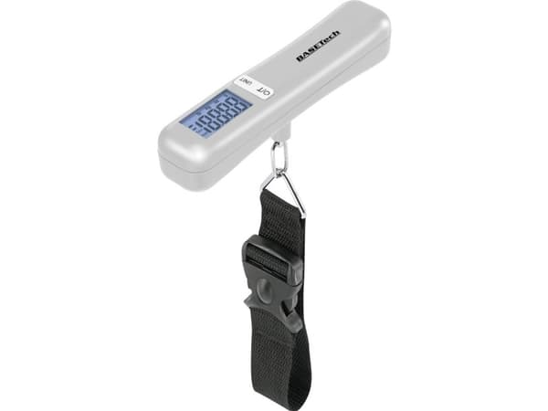 Basetech LS-40S Matkalaukkuvaaka Punnituskapasiteetti 40 kg Lukematarkkuus 10 g Hopea