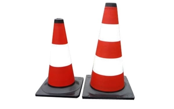 MEGA Traffic cone white and red 50cm reflective - 35583