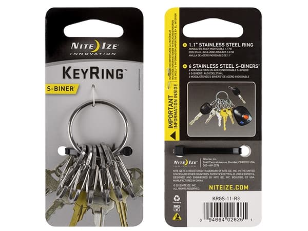 Nite Ize KeyRing, Karbinhake till nycklar, Rostfritt stål, Rostfritt stål, 22 g