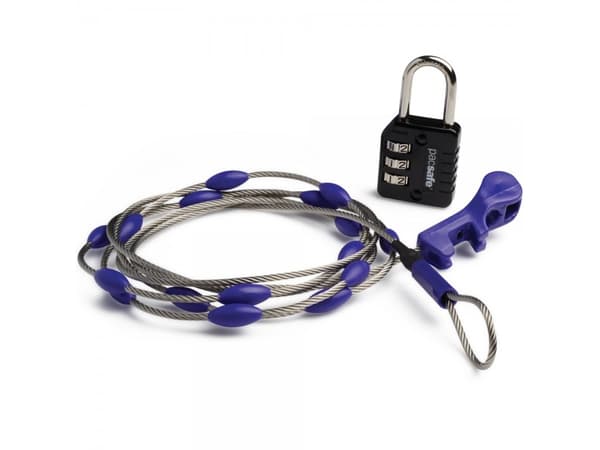 Pacsafe Wrapsafe, Luggage combination lock, Polykarbonat, Rustfritt stål, Svart, Blå, Rustfritt stål, 200 g