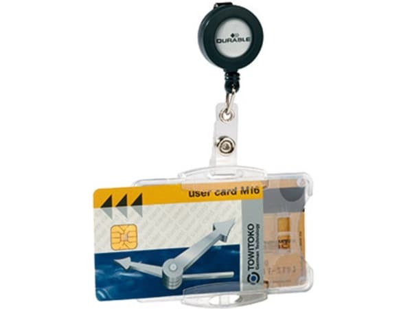 Durable DUAL SECURITY PASS HOLDER, Liggande / Stående, Transparent, 80 cm, 85 mm, 54 mm, 10 styck