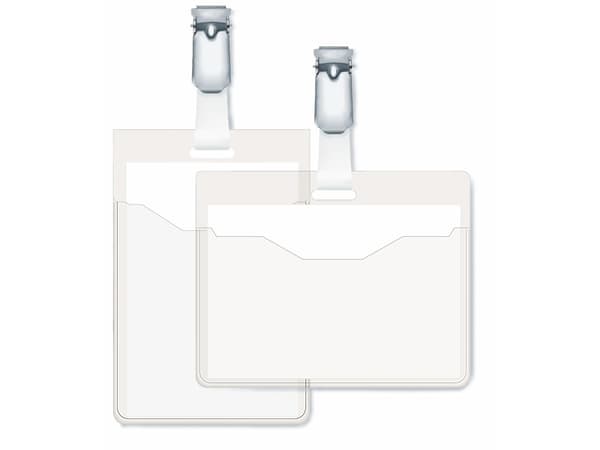 DURABLE - Navneskiltholder - for 60 x 90 mm - klips - gjennomsiktig (en pakke 25)