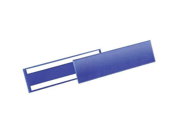 Lagerlomme/etiketholder selvklæbende 297x74 mm blå - (50 stk.)