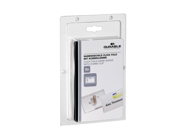 Durable CLICK FOLD, Landskap, Polypropylen (PP), Gjennomsiktig, 90 mm, 54 mm, 5 stykker